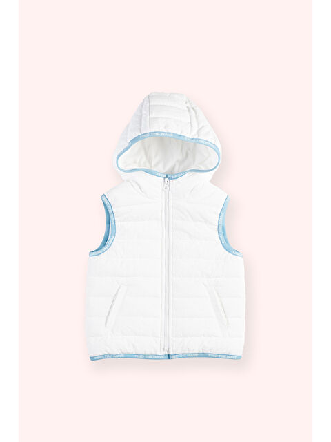 Panço Erkek Bebek Kapüşonlu Micro Beyaz Yelek - S000333797-20063