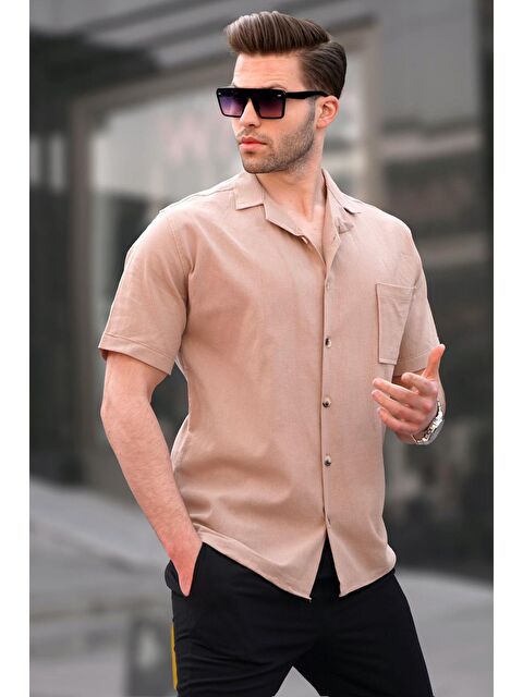 Madmext Vizon Basic Kısa Kollu Erkek %100 Pamuk Gömlek 5598 - S000016141-26429