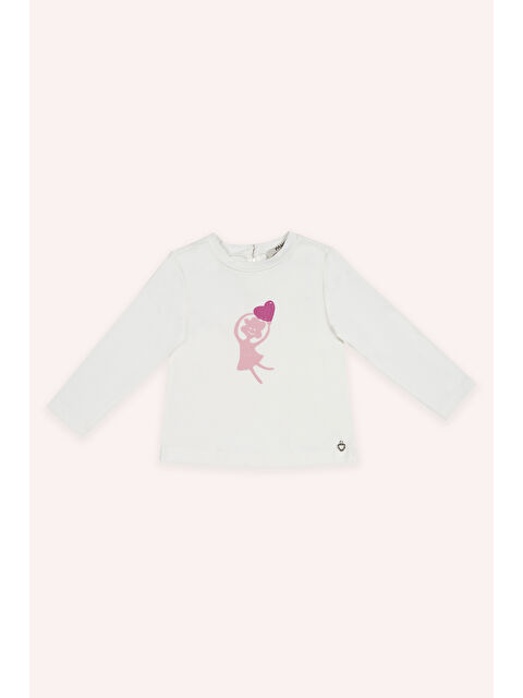 Panço Kız Bebek Ekru Uzun Kollu Tişört - S000336837-19965