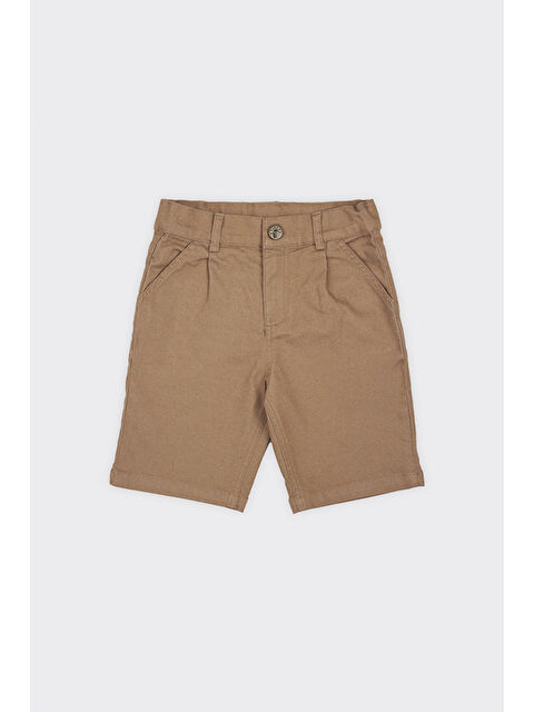 Panço Erkek Çocuk Düğmeli Kahve Şort - S000269719-19413