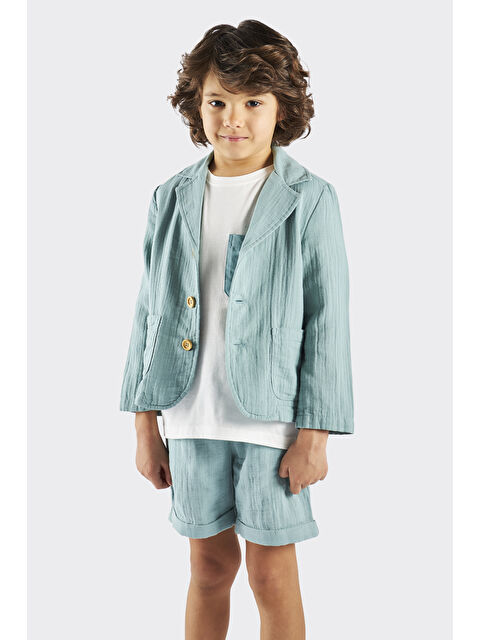 Panço Erkek Çocuk Müslin Yeşil Ceket - S000259078-18194