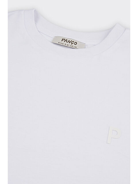 Panço Unisex Çocuk Kısa Kollu Beyaz Tişört - S000241240-20063