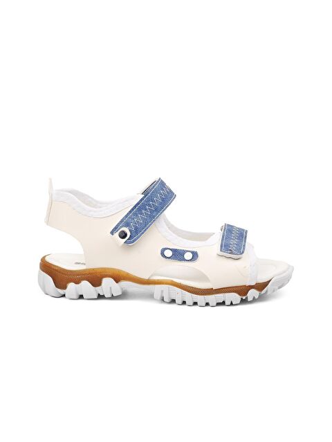 Ayakmod Beyaz Ortopedik Cırtlı Erkek Çocuk Sandalet 22Y05-F - S000057862-37234