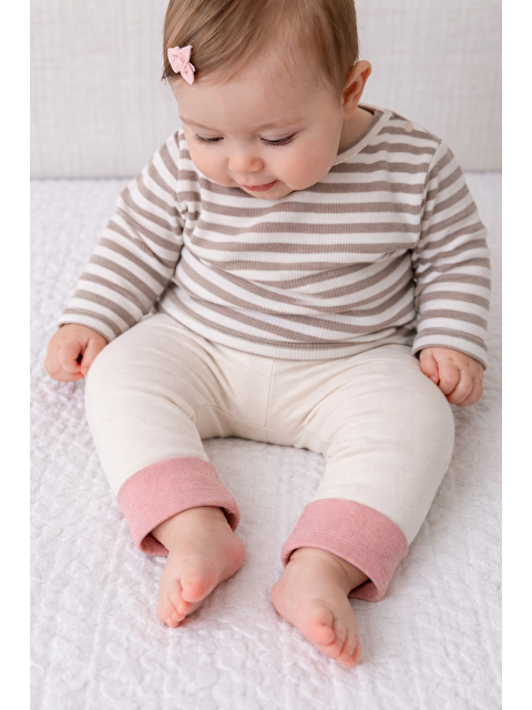 Katia And Bony Paçası Detaylı Bebek Havlu Tayt Beyaz - S000140797-20063