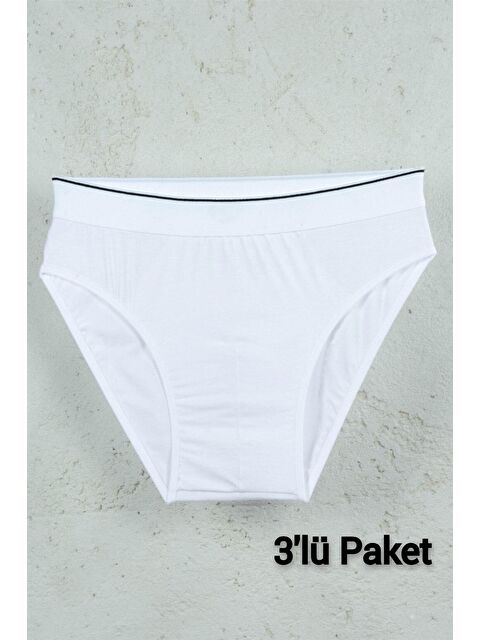 Tutku Elit 3'lü Erkek Beyaz Kemerli Elastan Külot - S000219053-20063