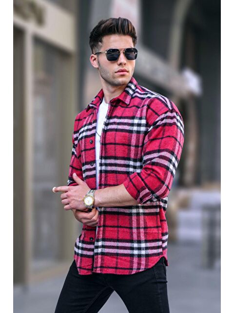 Madmext Kırmızı Regular Fit %100 Pamuk Oduncu Gömlek 5553 - S000016159-20045