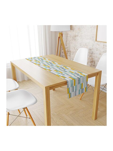 Evmila Kadife Kumaş Modern Renkli Çizgili Runnur Modeli 1966 40x140 cm - S000088505-23173