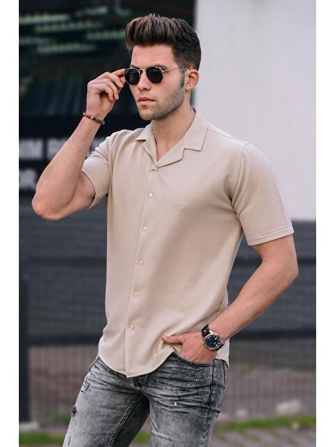 Madmext Bej Erkek Gömlek 5500 - S000039733-19928