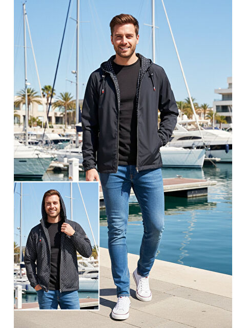 Remsa Erkek Çift Taraflı Mevsimlik Ceket Tek Üst REU-24726 Lacivert