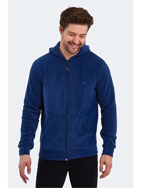 SLAZENGER SAMSON IN Erkek Fermuarlı Sweatshirt Hırka Indigo - S000098057-23093