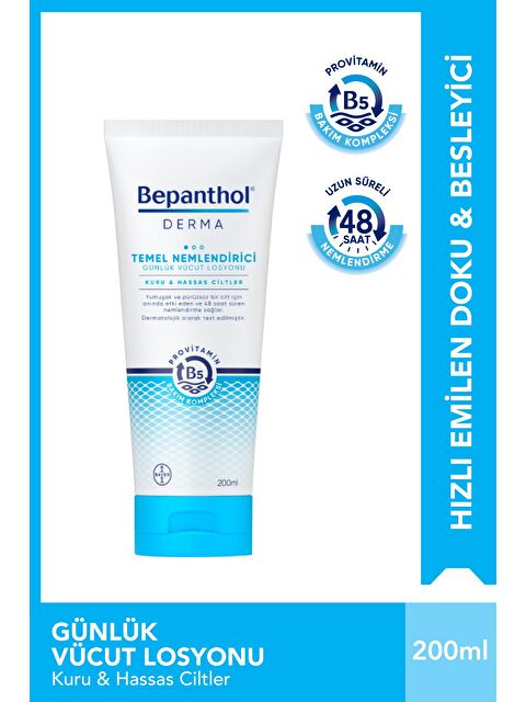 Bepanthol Derma Temel Nemlendirici Günlük Vücut Losyonu 200 ml l Kuru ve Hassas Ciltler - S000156932-26865