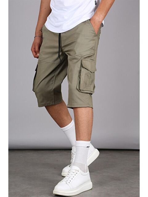 Madmext Haki Basic Kargo Cep Erkek Kapri Şort 5473 - S000017006-18547