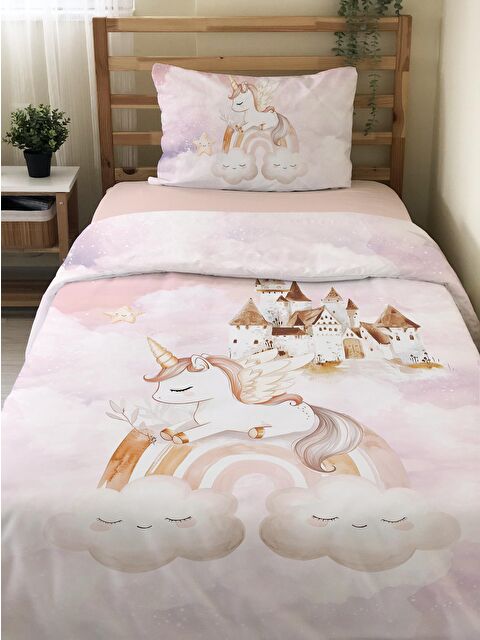 Evmila Desenli Çarşafsız 2'li Takım Baskılı Tek Kişilik Nevresim Takımı 160x220 cm - S000151926-23173