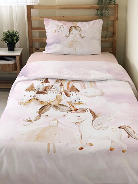 Evmila Desenli Çarşafsız 2'li Takım Baskılı Tek Kişilik Nevresim Takımı 160x220 cm - S000151946-23173