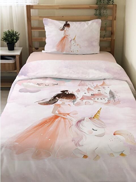 Evmila Desenli Çarşafsız 2'li Takım Baskılı Tek Kişilik Nevresim Takımı 160x220 cm - S000151947-23173