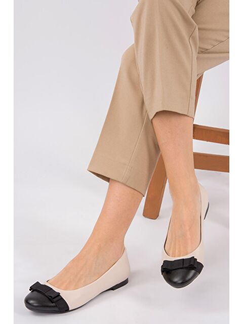 Fox Shoes Ten/Siyah Kadın Babet D726019509 - S000031861-26407