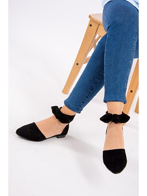 Fox Shoes Siyah Kadın Babet H726761502 - S000031868-19351
