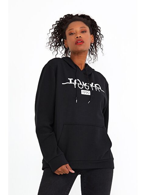 Süperlife Kadın Kapüşonlu Regular Fit Tokya Baskılı Sweatshirt SPR22SWK164 - S000015078-19351