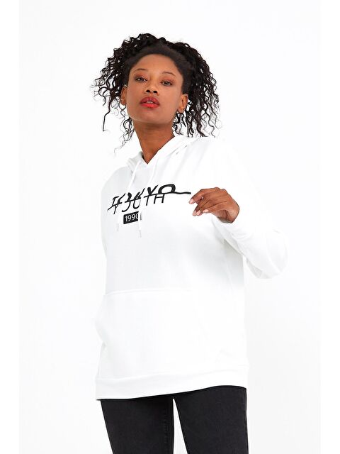 Süperlife Kadın Kapüşonlu Regular Fit Tokya Baskılı Sweatshirt SPR22SWK164 - S000015078-19965