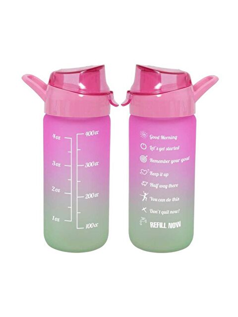 Herevin 111808-161 Cam Su Şişesi - Motivasyon Su Matarası - Suluk Pembe - S000104783-20024