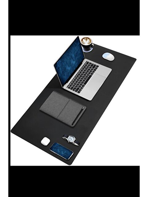 Black Deer Siyah Deri 90x40 XL Mouse Pad Dikişli Kenar Çift Yönlü Kullanım Masa Matı Sümen - S000130556-19351