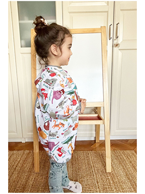 Yorni 7-11 Yaş, Zoo, Sıvı Geçirmez, Makinede Yıkanabilir, Uzun Kollu Çocuk, Aktivite, Etkinlik Önlüğü - S000224886-20063