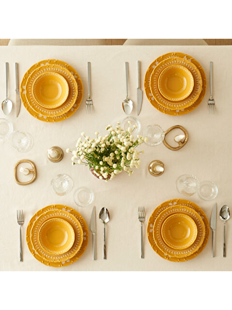 Bella Maison Indian 12 Parça Yemek Takımı Hardal - S000276422-20074