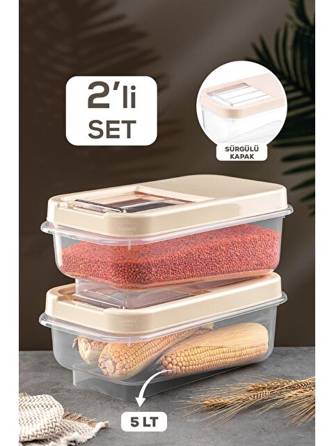 Meleni Home 2'li Multibox 5 lt Bakliyat Saklama Kabı - S000033079-29666