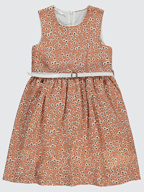 Civil Girls Leopar Desenli 6-9 Yaş Elbise - Beyaz 8-9 Yaş - S000199976-18657