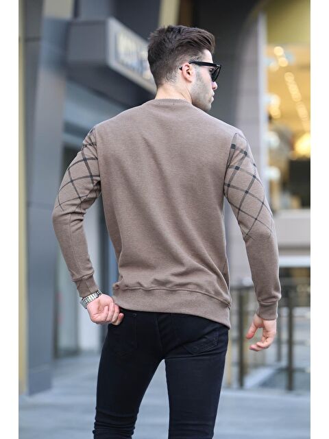 Madmext Camel Desenli Bisiklet Yaka Triko Kazak 6019 - S000031488-20472