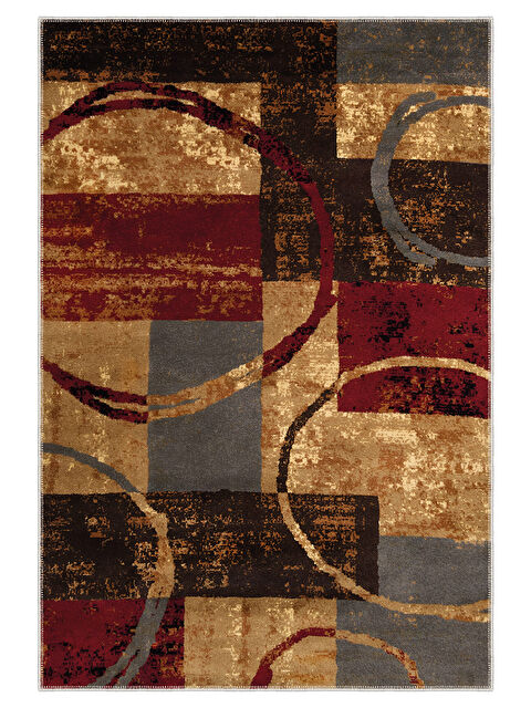 Homefesto Dekoratif Özel Tasarım Yıkanabilir İnce Kaymaz Tabanlı Modern Halı KECE FR02 - S000354127-26411