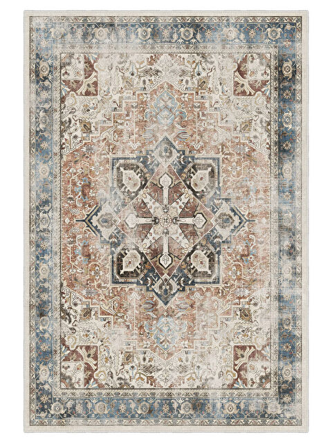 Homefesto Dekoratif Özel Tasarım Yıkanabilir İnce Kaymaz Tabanlı Modern Halı KECE FR02 - S000354130-20013