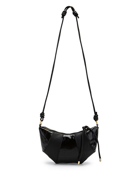 Minebag İp Sarkıt Detaylı Suni Deri Bohem Tarz Wade Kadın Çapraz Çanta Siyah - S000530837-19351