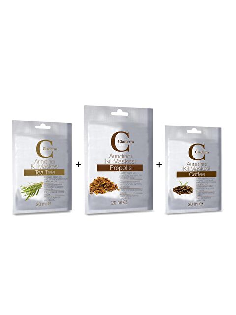 Claderm Tea Tree-Propolis-Coffee 3'lü Yüz Maskesi Avantaj Paketi - S000074437-26865