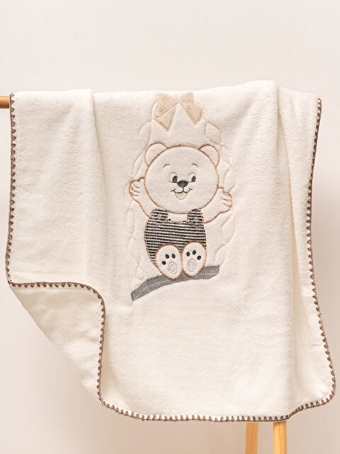 Mahfel Çift Katlı Welsoft Salıncak Nakışlı Bebek Battaniyesi EKRU - S000513112-19965