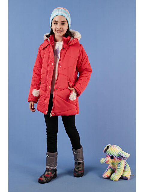 Lela İçi Pelüş Astarlı Kapüşonlu Şişme Kız Çocuk Mont 6035034 - S000000683-20045