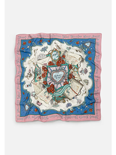 Fresh Scarfs Dreamy Pınk Beauty And The Beast Desen Floş Viskon Eşarp