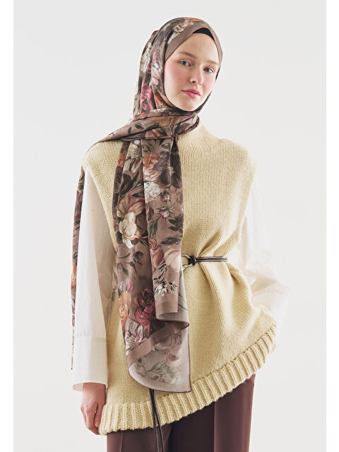 Fresh Scarfs Vizon Rosıne Desenli Pamuk Viskon Şal