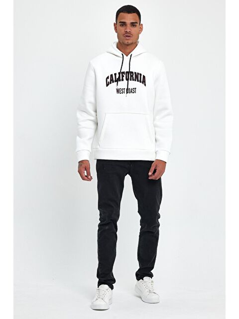 Süperlife Kapüşonlu Regular Fit İçi Polarlı 3 İplik California West Baskılı Erkek Hoodie spr24sw08 - S000071928-19965
