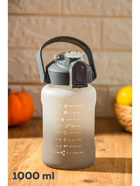 Porsima 700.114 Su Şişesi - Motivasyon Su Matarası - Plastik Renkli Spor Suluk - 1000 ml - S000233393-17308