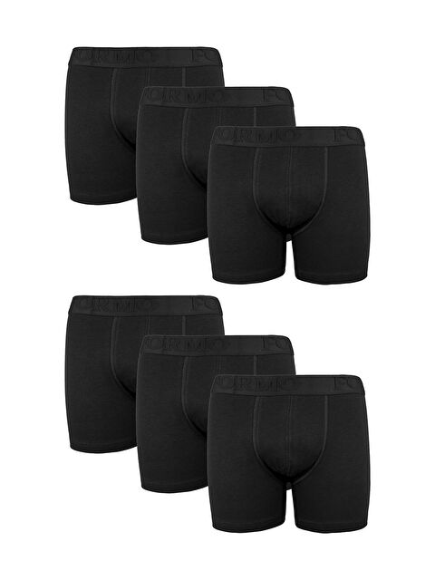 Formo 6'lı Erkek Siyah Pamuklu Esnek Elastan Boxer - S000371192-19351
