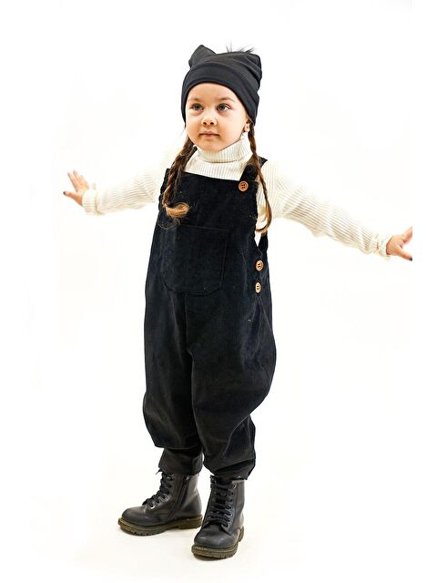Catz Kids Kız Çocuk Siyah Kadife Velvet Tulum - S000119068-19351