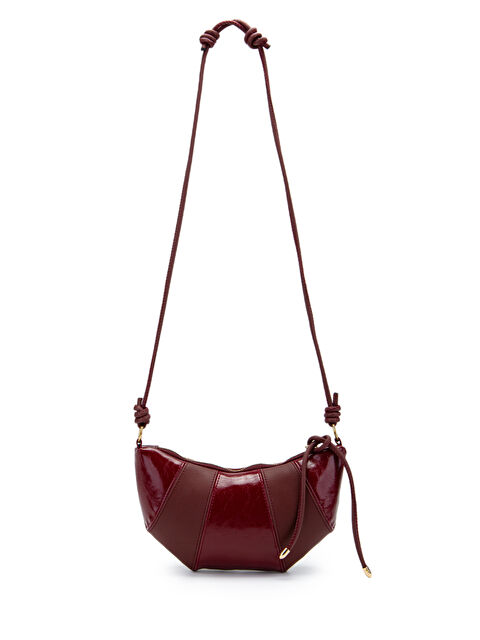 Minebag İp Sarkıt Detaylı Suni Deri Bohem Tarz Wade Kadın Çapraz Çanta Bordo - S000530837-19951