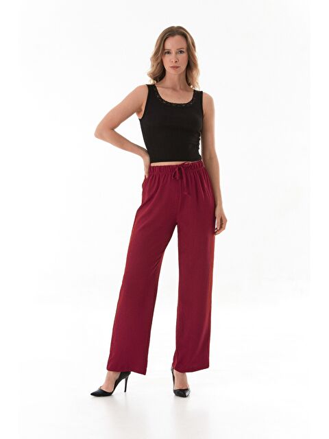 Fullamoda Bürümcük Kumaş Beli Bağlamalı Pantolon - S000380969-19951