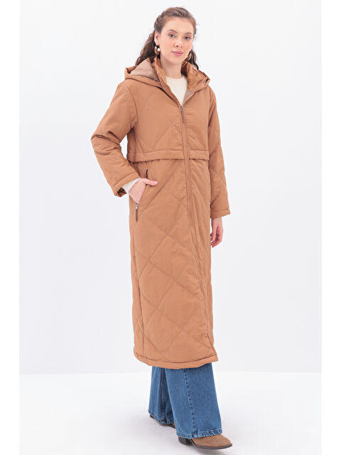 ALLDAY Toprak Kapüşonlu Kapitone Mont - S000288499-19291