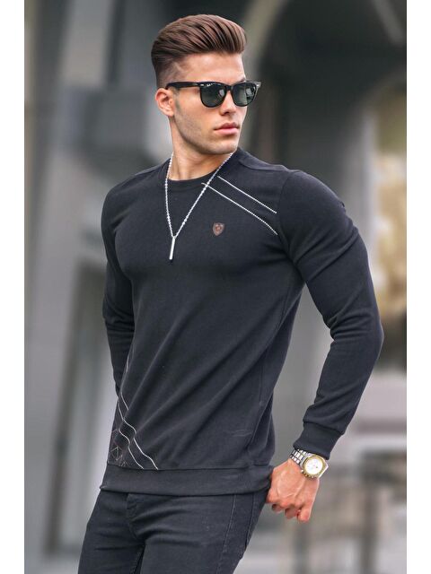 Madmext Siyah Basic Bisiklet Yaka Triko Kazak 5965 - S000031493-19351