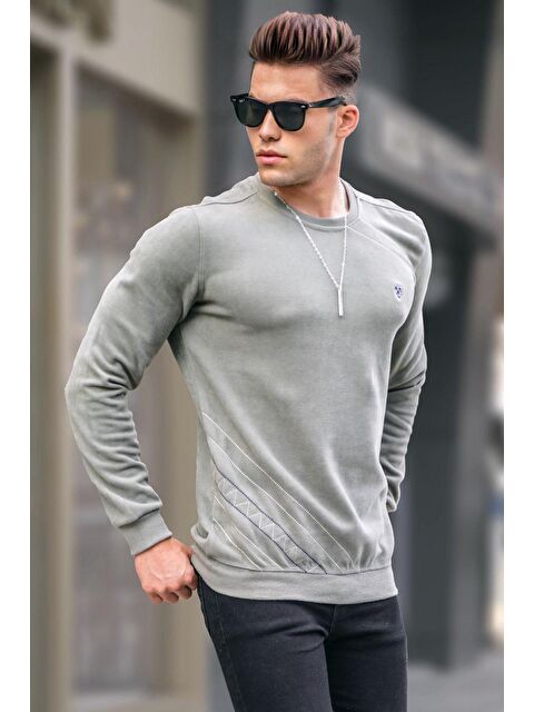 Madmext Haki Basic Bisiklet Yaka Triko Kazak 5965 - S000031493-18547