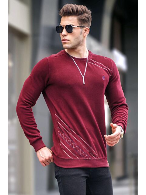 Madmext Bordo Basic Bisiklet Yaka Triko Kazak 5965 - S000031493-19951