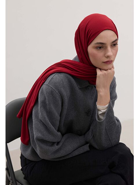 Fresh Scarfs Bambu Penye Şal Kırmızı