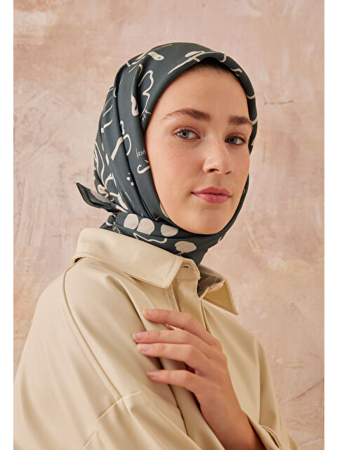 Fresh Scarfs Luna Desen Pamuk İpek Eşarp Yeşil